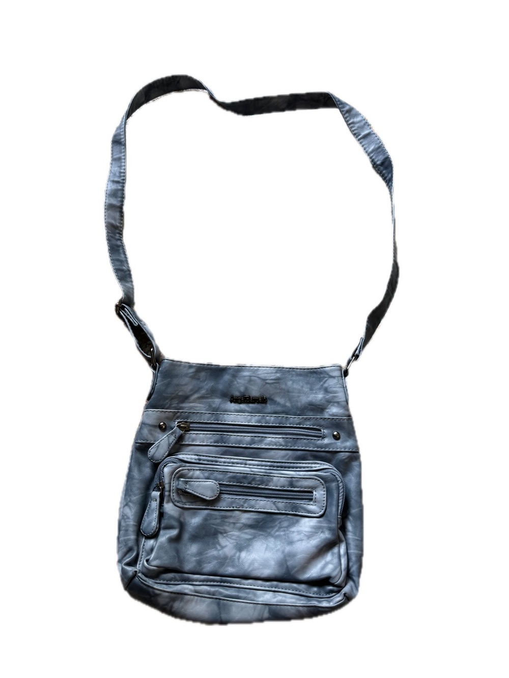 Ladies Gray Crossbody Bag - Casual Zip-Front Shoulder Bag